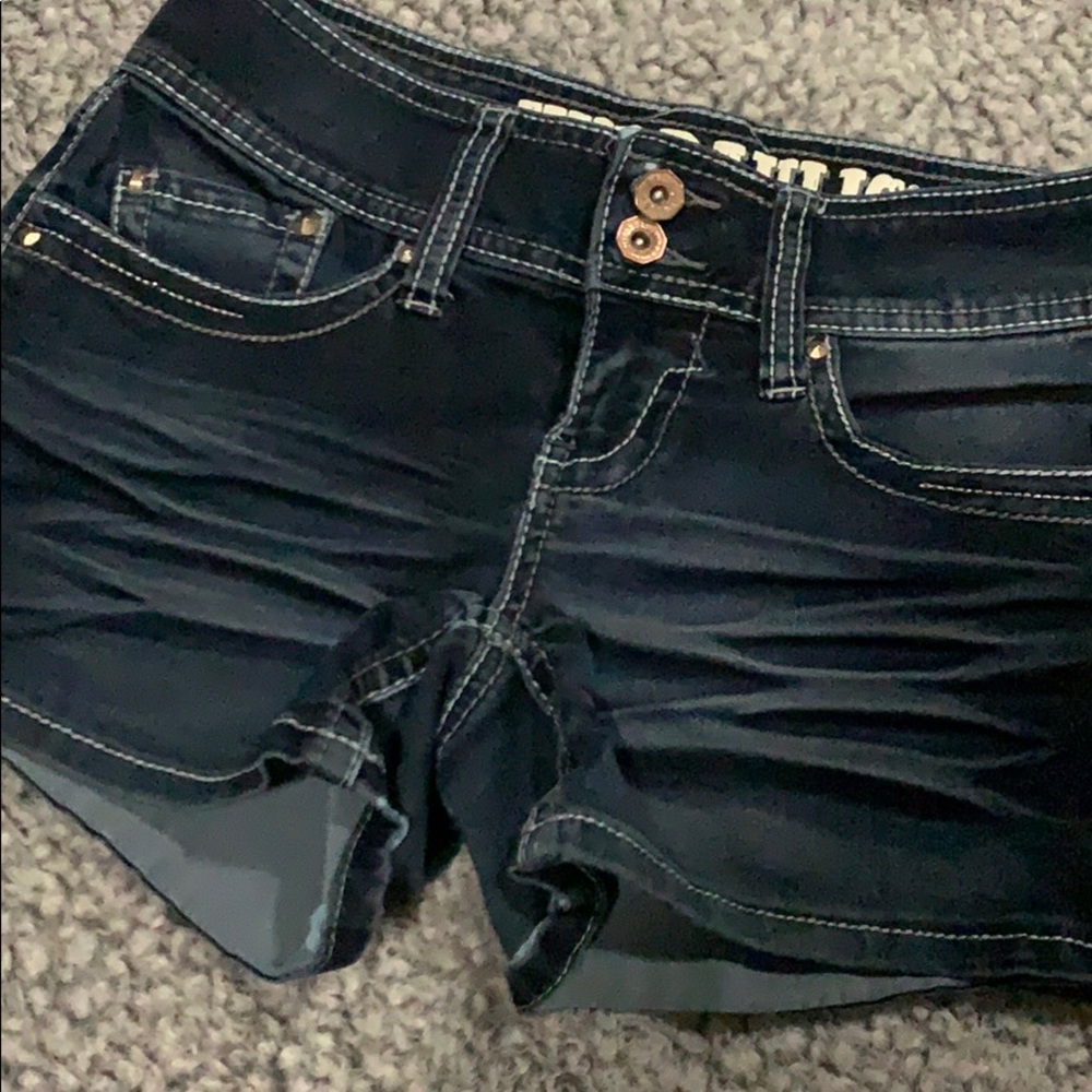 Hydraulic Dark Wash Jean Shorts